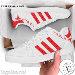 Tesla Logo Print Stan Smith Shoes