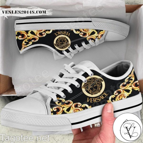 Versace Baroque Black Low Top Shoes