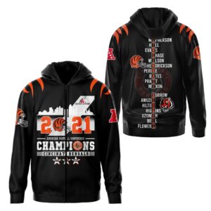 2021 Champions American Football Conference Cincinnati Bengals 3D Hoodie Shirt
