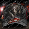 America Flag And Dragon All Over Printed Classic Cap