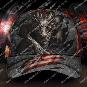America Flag And Dragon All Over Printed Classic Cap