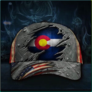 American Flag Colorado State Cap