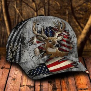 American Flag Deer Hunting 3D Cap