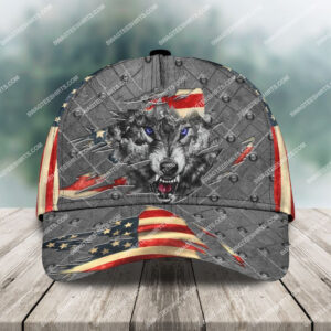 American Flag Wolf Soul All Over Printed Classic Cap