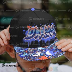 Anime Pokemon Dragon Type Pattern Graffiti Text Custom Baseball Cap