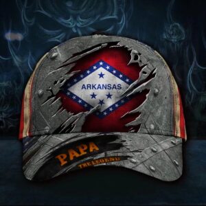 Arkansas Papa The Legend Usa Flag Cap