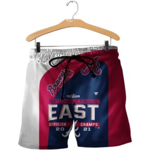 Atlanta Braves Nl East Division Champions 2021 White Red Blue 3D Shirt Hoodie