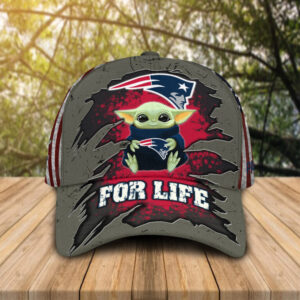 Baby Yoda Nfl New England Patriots For Life Cap