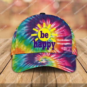 Be Happy Tie Dye Colorful All Over Printed Classic Cap