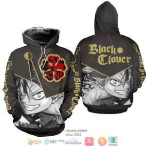 Black Clover Asta Five Clover Leaf Symbol Anime 3D Shirt Hoodie
