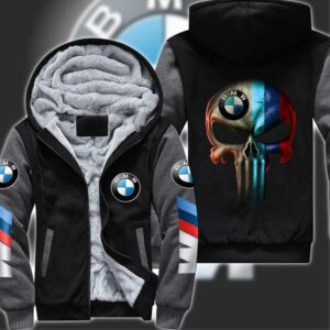 Bmw Punisher Skull Fleece Hoodie Jacket