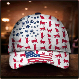 Cat American Flag Cap