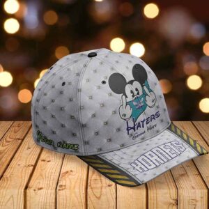 Charlotte Hornets Mickey Mouse Haters Gonna Hate Custom Name Hat Cap