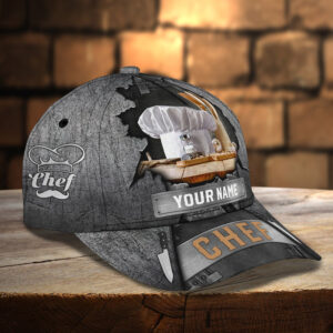 Chef Custom Personalized Name 3D Tshirt Cap 7