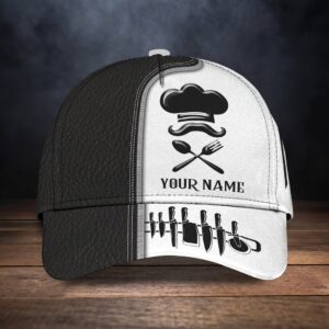 Chef Custom Personalized Name 3D Tshirt Cap 9