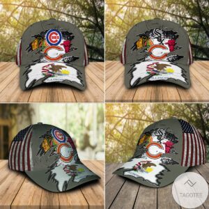 Chicago Cubs Chicago White Bulls Blackhawks Bears Cap