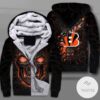 Cincinnati Bengals Lava Skull Zipper Fleece Hoodie