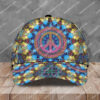 Colorful Hippie Symbols All Over Printed Classic Cap