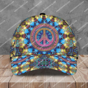 Colorful Hippie Symbols All Over Printed Classic Cap
