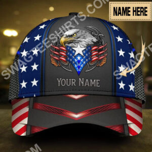 Custom Name Eagle American Flag All Over Print Classic Cap