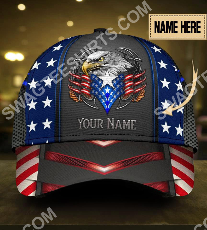Custom Name Eagle American Flag All Over Print Classic Cap Custom Name Eagle American Flag All Over Print Classic Cap
