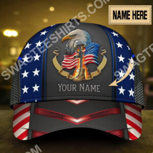 Custom Name Eagle American Veteran All Over Print Classic Cap