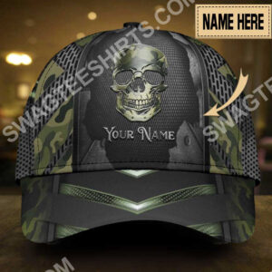 Custom Name Skull Camo All Over Printed Classic Cap