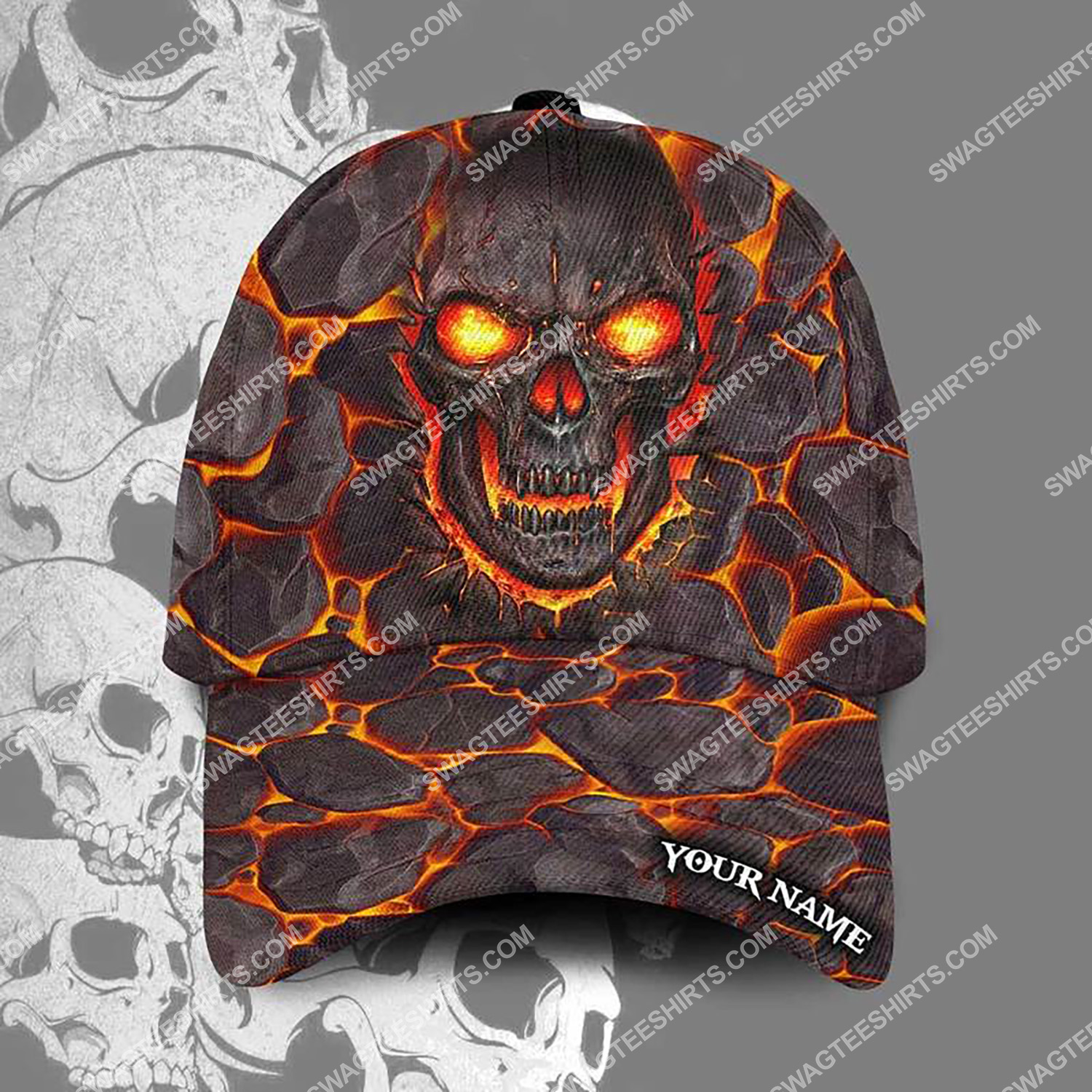 Custom Name The Lava Skull All Over Printed Classic Cap Custom Name The Lava Skull All Over Printed Classic Cap