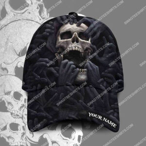 Custom Name The Skull Scream All Over Printed Classic Cap