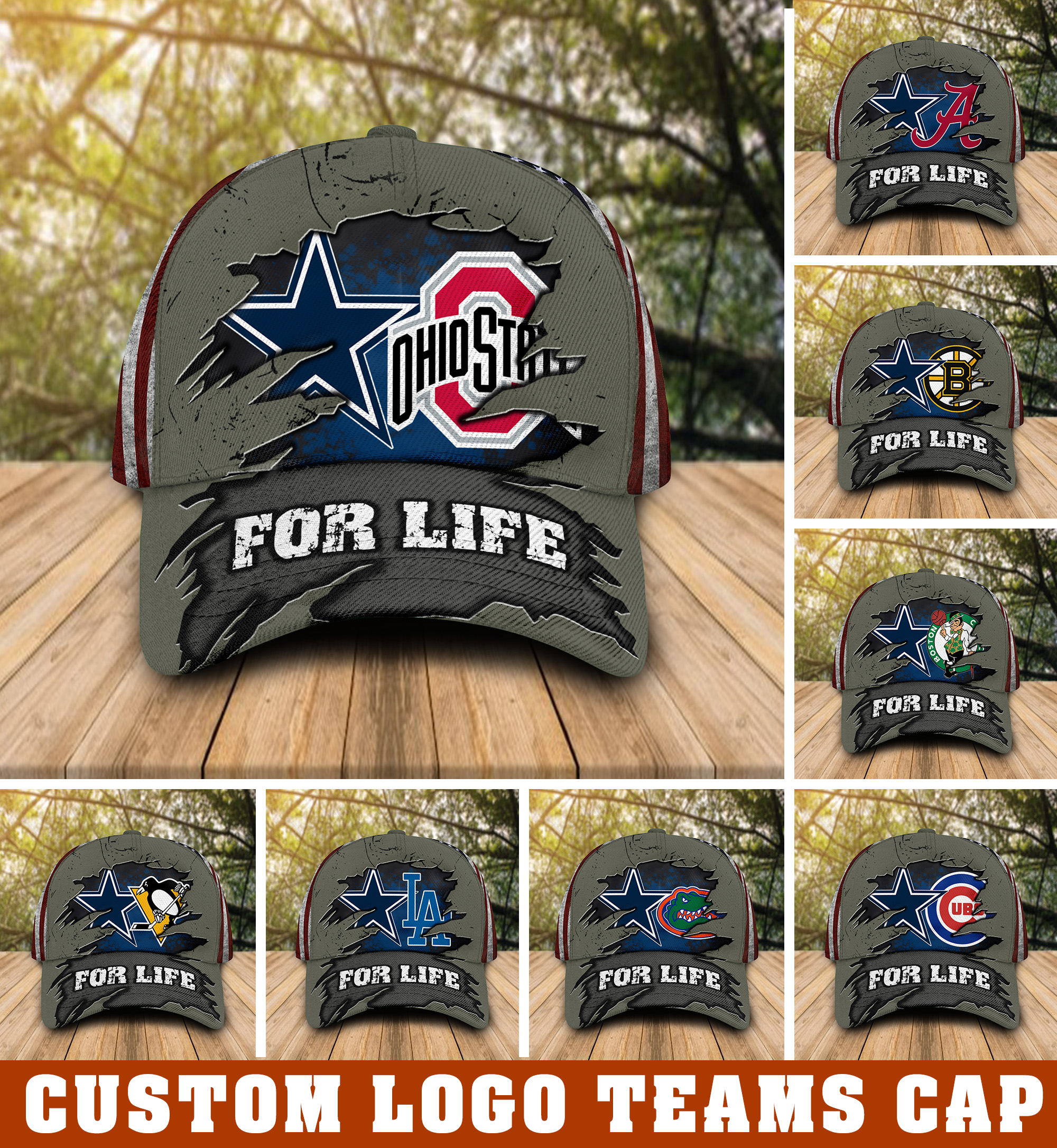 Dallas-Cowboys-And-Custom-Logo-Sport-Teams-For-Life-Cap-1