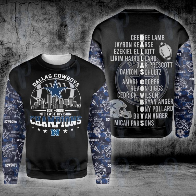 Dallas-Cowboys-Players-Name-Nfc-East-Division-Champions-3D-Shirt-Hoodie-3