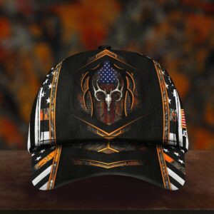 Deer Skull Hunting American Flag Cap