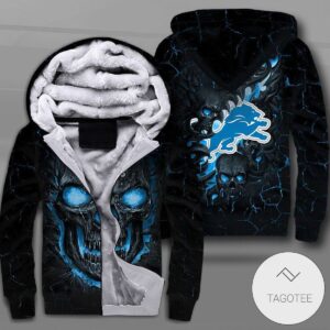 Detroit Lions Lava Skull Zipper Fleece Hoodie