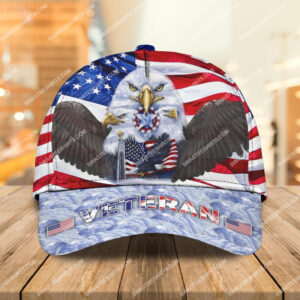 Eagle With American Flag Veterans Day All Over Printed Classic Cap