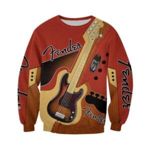 Fender Wooden Guitar Red 3D Shirt Hoodie