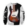 Fender Wooden Guitar White 3D Shirt Hoodie