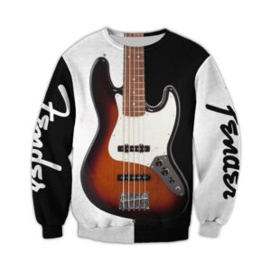 Fender Wooden Guitar White 3D Shirt Hoodie