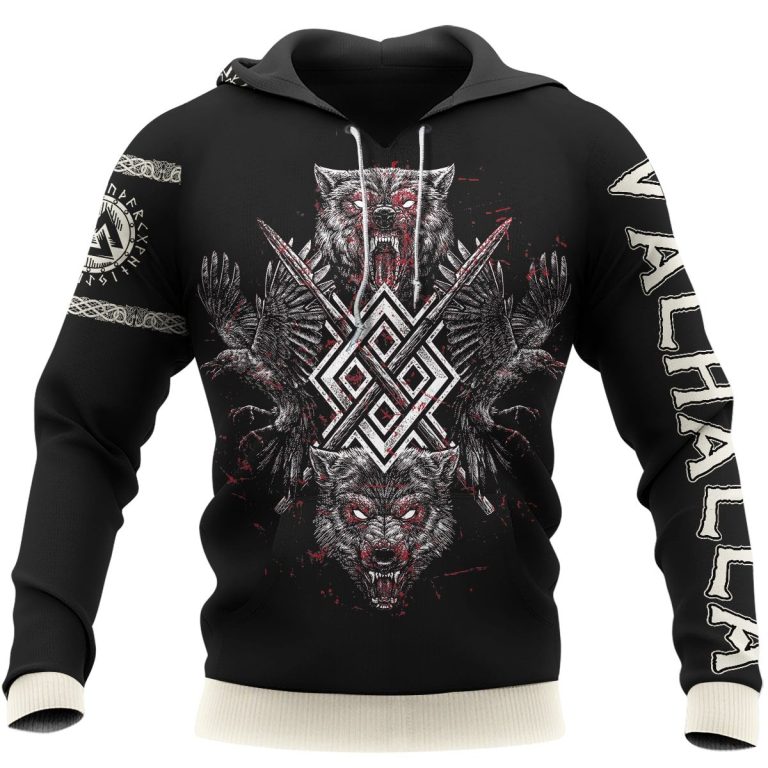 Fenrir-Wolf-And-Ravens-Viking-Valhalla-3D-Shirt-Hoodie-1