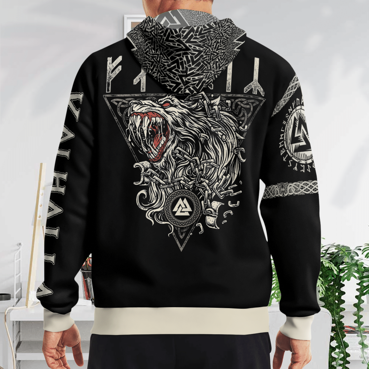 Fenrir Wolf And Ravens Viking Valhalla 3D Shirt Hoodie Fenrir Wolf And Ravens Viking Valhalla 3D Shirt Hoodie