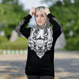 Fenrir Wolf Axe Sword 3D Shirt Hoodie