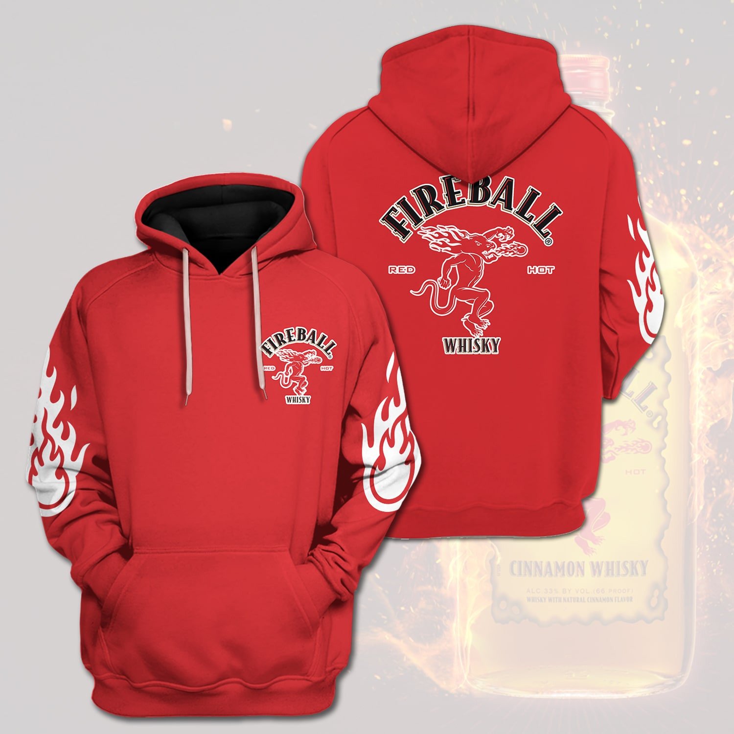 Fireball Whisky Red 3D Shirt Hoodie Fireball Whisky Red 3D Shirt Hoodie