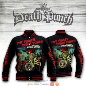 Five Finger Death Punch Band American Capitalist Baseball Jacket