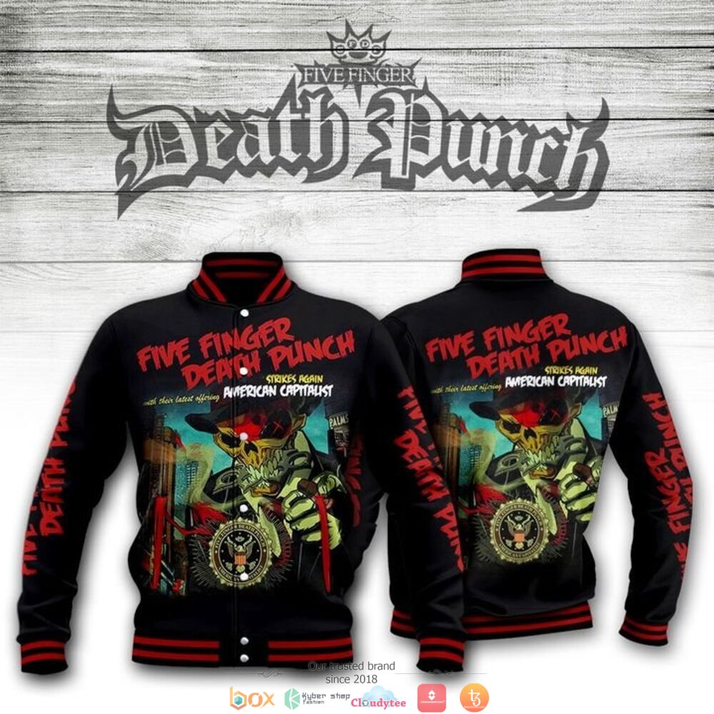 Five Finger Death Punch Band American Capitalist Baseball Jacket Five Finger Death Punch Band American Capitalist Baseball Jacket