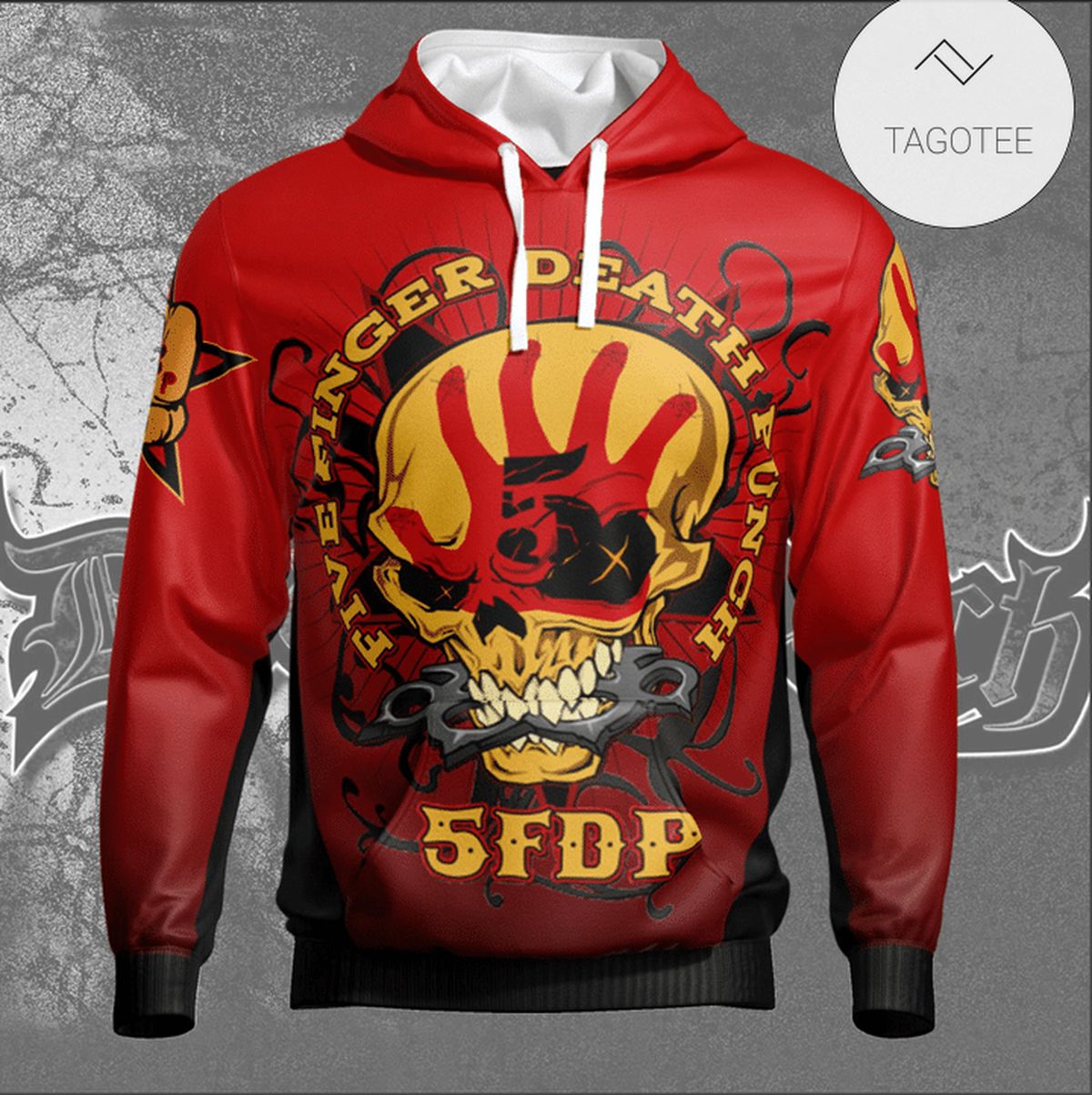 Five Finger Death Punch Rock Band Skull Red Hoodie Five Finger Death Punch Rock Band Skull Red Hoodie