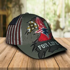 For Life Boston Celtics New England Patriots Boston Bruins Boston Red Sox Cap Hat