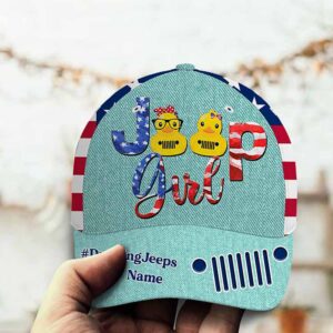 Funny Ducking Jeep Girl Customized Cap Hat