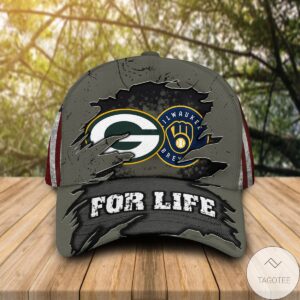 Green Bay Packers Milwaukee Brewers For Life Cap