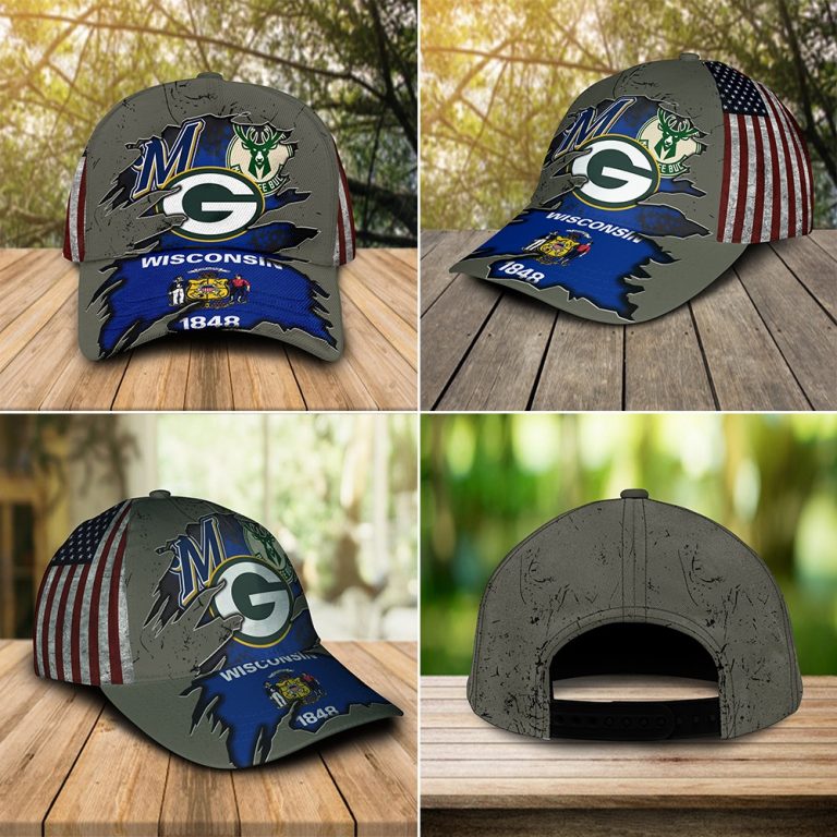 Green-Bay-Packers-Milwaukee-Brewers-Milwaukee-Bucks-Cap-1-1