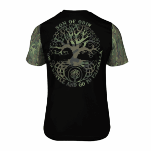 Green Camo Skull Son Of Odin Die In Battle And Go In Valhalla 3D Shirt Hoodie