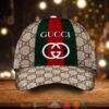Gucci Brand Khaki Pattern Cap